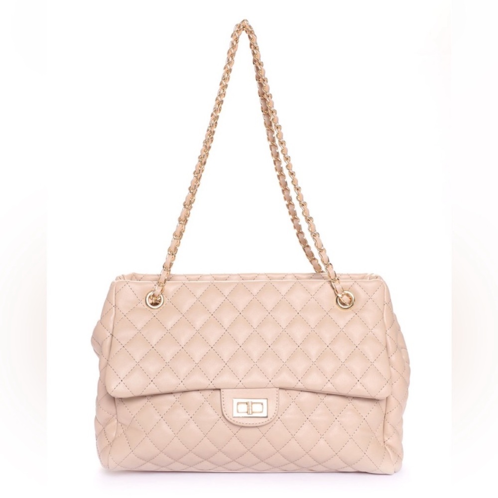 NWOT Fashion Nova Jumbo Quilt Bag in Blush Pink